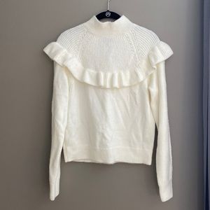 Ann Taylor Mock Neck Ruffle Sweater